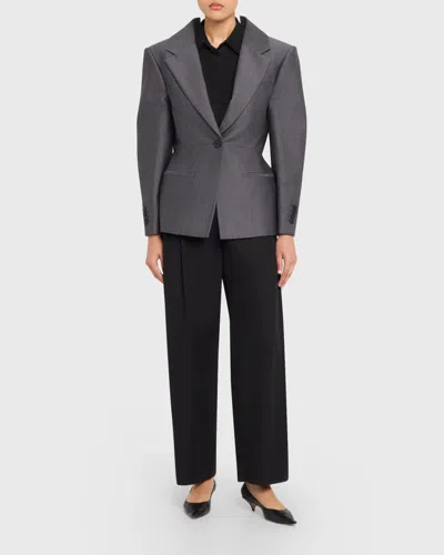 Givenchy Slashed Wool Single-breasted Jacket In Gray
