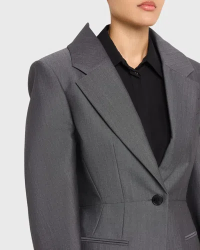 Givenchy Slashed Wool Single-breasted Jacket In Gray
