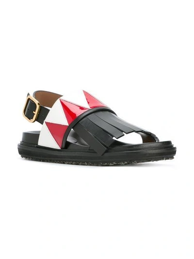 Shop Marni Fringed Fussbett Sandals