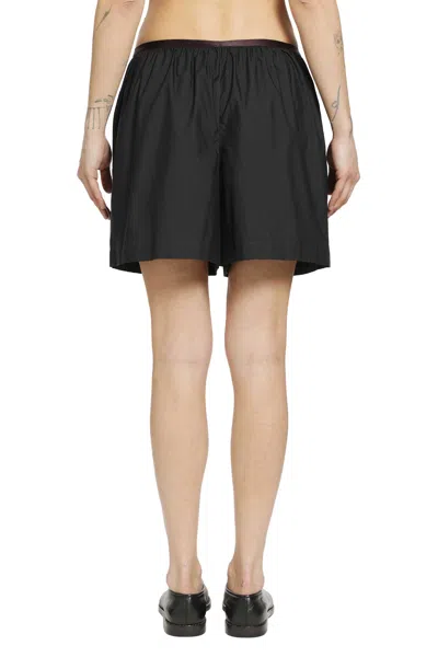 Lemaire Tailored Boxer Shorts Button Detail Pockets In Black