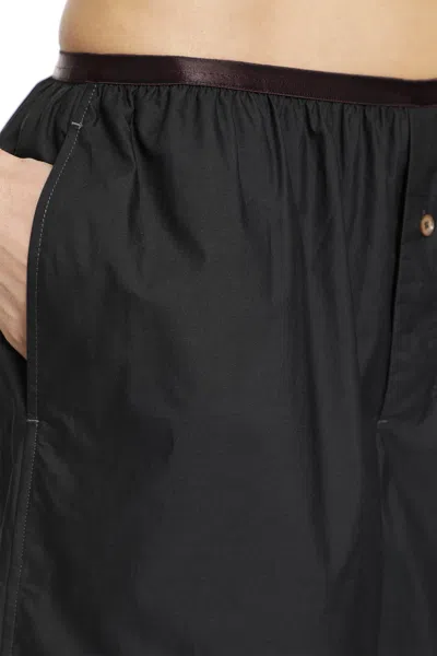 Lemaire Tailored Boxer Shorts Button Detail Pockets In Black