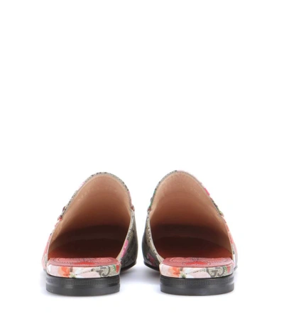 Shop Gucci Princetown Canvas Slippers In Leige Eloey