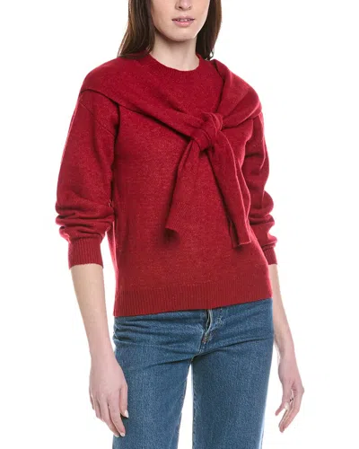 Line & Dot Double Layer Sweater In Red