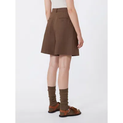 Weekend Max Mara Belt Loop Shorts In Brown