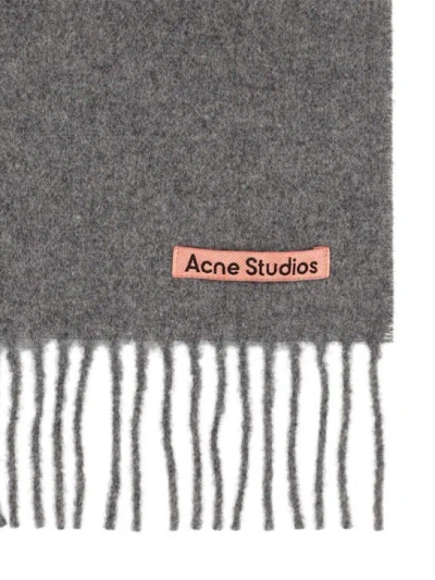 Acne Studios Fringed Scarf In Gray