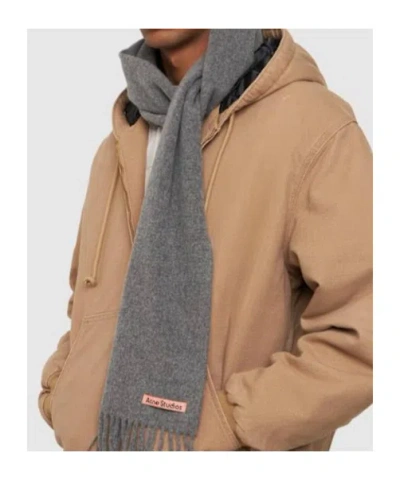 Acne Studios Fringed Scarf In Gray
