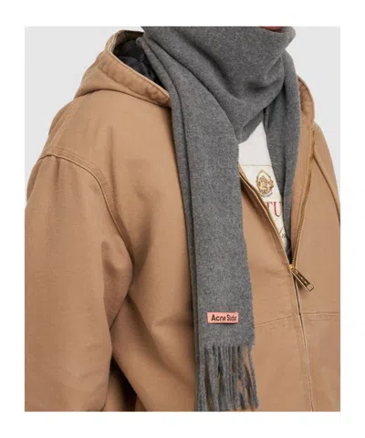 Acne Studios Fringed Scarf In Gray