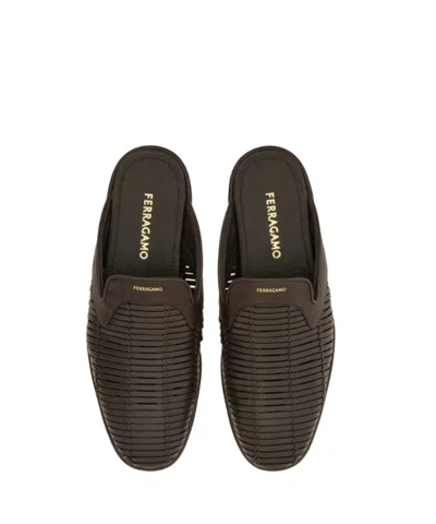 Ferragamo Texas Mule In Brown