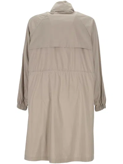 Brunello Cucinelli Back-drawstring Coat In Neutral