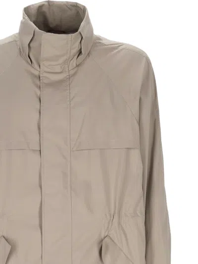Brunello Cucinelli Back-drawstring Coat In Neutral