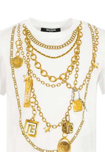 Balmain Chain-print T-shirt In White