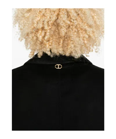 Twinset Single-breasted Coat In Black