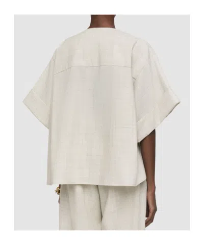 Joseph Yani Light Wool Blouse In White