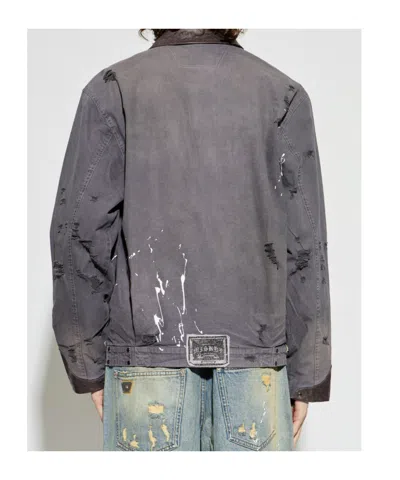 Misbhv Distressed Collared Jacket In Gray