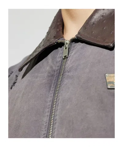 Misbhv Distressed Collared Jacket In Gray