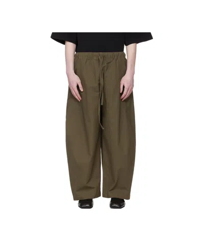 Entire Studios Elasticated Drawstring-hem Trousers In Green