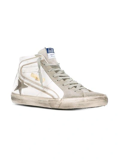 Shop Golden Goose Slide High-top Sneakers In White