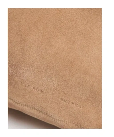 The Row Small Bindle Silk Leather Top Handle Bag In Brown