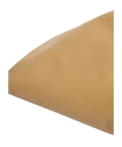 The Row Small Bindle Silk Leather Top Handle Bag In Brown