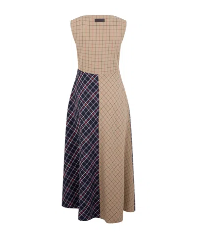 Barbour Checked-pattern Asymmetrical Dress In Black