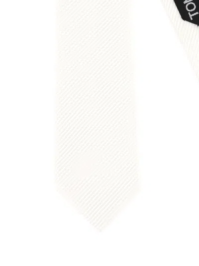 Tom Ford Textured Tie In White