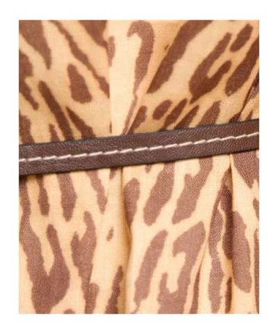 Zimmermann Cascadian Leopard Print Long Sleeve Tunic Dress In Brown
