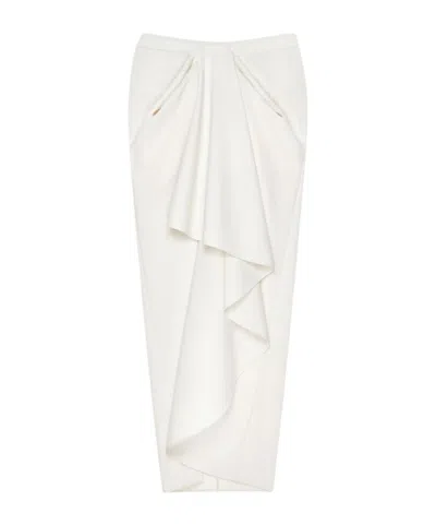 Givenchy Draped Merino Wool And Mohair Skirt In White