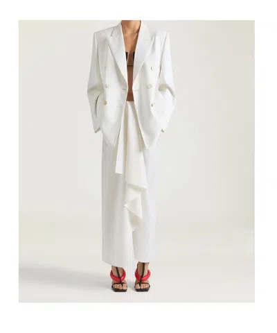 Givenchy Draped Merino Wool And Mohair Skirt In White