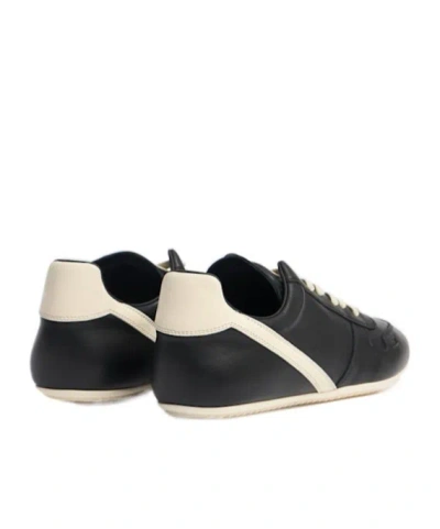 Rick Owens Leather Sneakers With Thin Shark-tooth Sole In Black