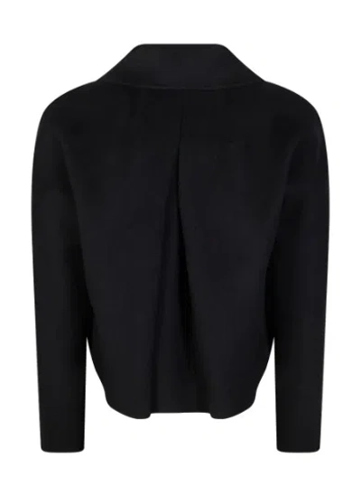 Max Mara Round-collar Single-breasted Jacket In Blue