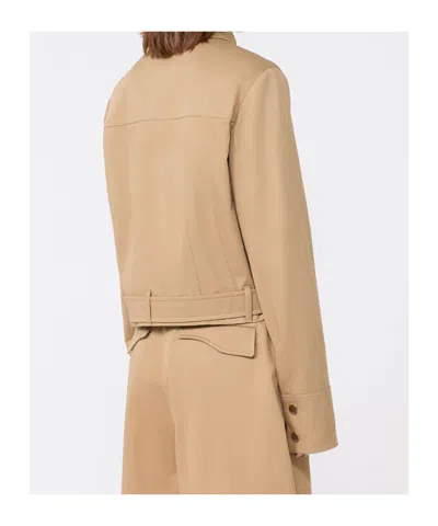 Sportmax Belted Flap-pocket Jacket In Neutral
