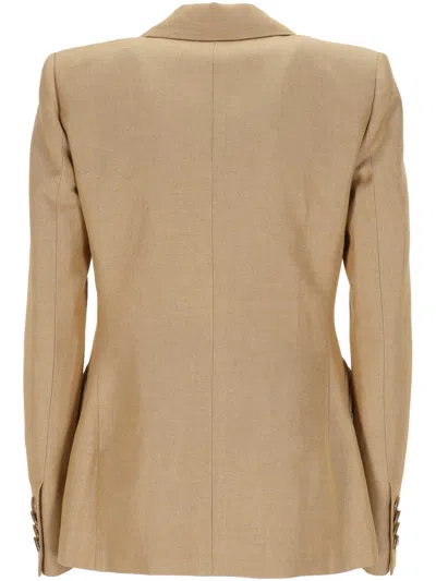 Blazé Milano Button Double-breasted Jacket In Brown
