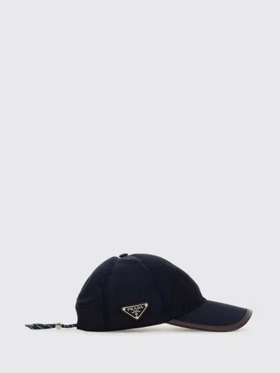 Prada Enamel-logo Wool-felt Cap In Black
