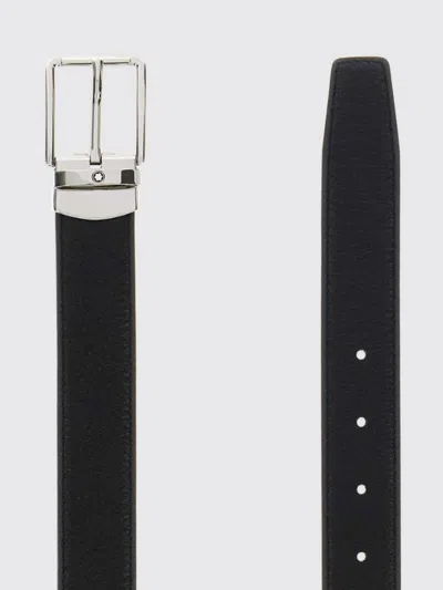 Montblanc Leather Reversible Belt Adjustable Length In Black