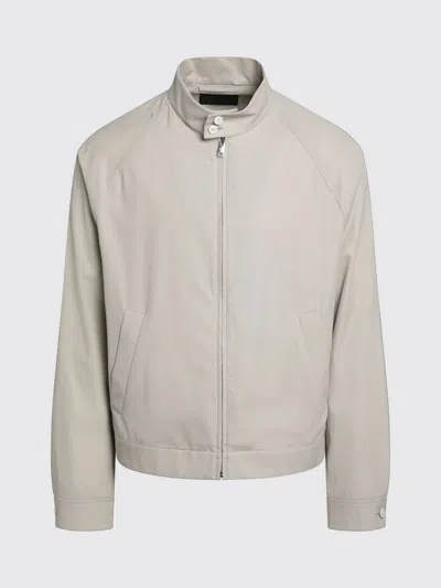 Prada Structured Jacket High Collar Button Cuffs In Neutral