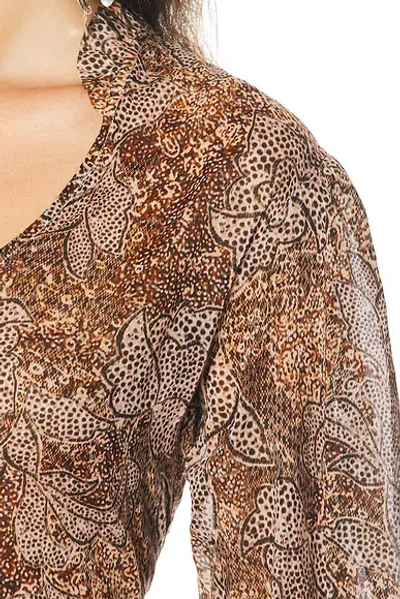 Isabel Marant Women's Celeny Printed Cotton Cinched Blouse In Brown