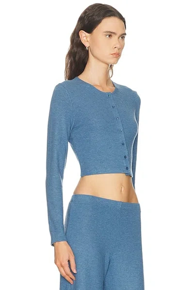 Leset Lauren Crop Cardigan Ii In Blue