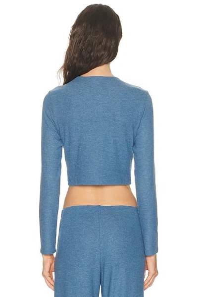 Leset Lauren Crop Cardigan Ii In Blue