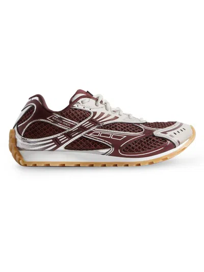 Bottega Veneta Men Fondant And Silver Technical Fabric And Mesh Orbit Sneakers