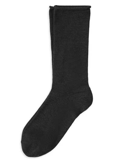 Brunello Cucinelli Wool-blend Calf Socks In Black