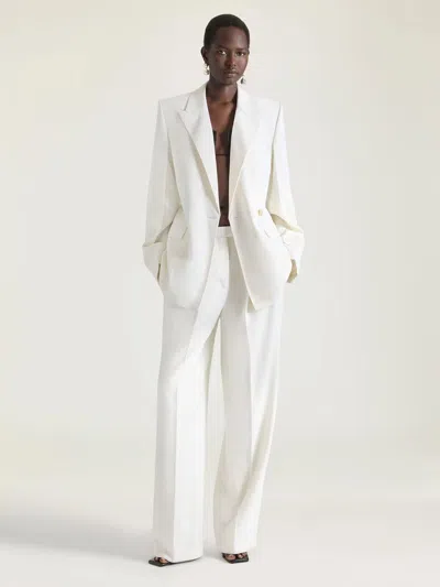 Givenchy Double-breasted Cocoon Jacket In Wool And Mohair In White