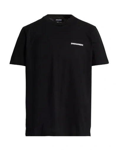 Dsquared2 Black Map-print Cotton T-shirt In Black