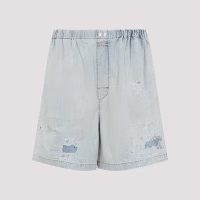 Acne Studios Distressed Denim Shorts Featuring Back Pocket In Blue