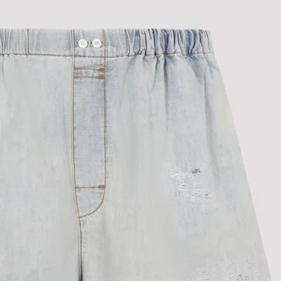 Acne Studios Distressed Denim Shorts Featuring Back Pocket In Blue