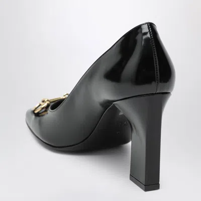 Gucci Signora Pumps Block Heel Gold Tone Hardware In Black
