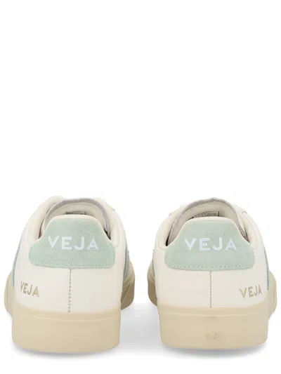 Veja Campo White And Light Blue Leather Sneakers In Multi