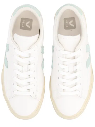 Veja Campo White And Light Blue Leather Sneakers In Multi