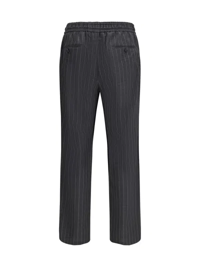 Dolce & Gabbana Stripe-pattern Drawstring Trousers In Black