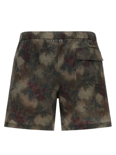 Herno Badeboxershorts Aus Tropical Pattern Ripstop In Black