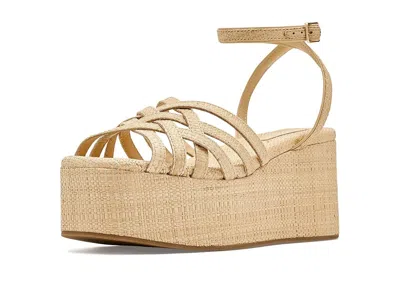 Loeffler Randall Channing Raffia Platform Wedge Sandals In Neutral